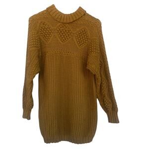 Basco Collection Sweater Women Small Chunky Hand Knit Cable Pullover Cozy Warm